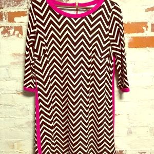 Chevron quarter sleeve dress